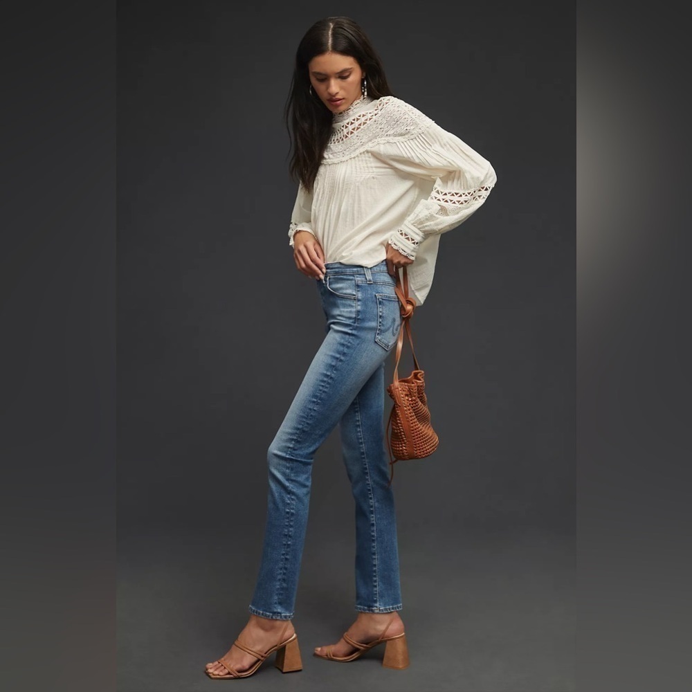 NWT AG Stevie High-Rise Straight Jeans Anthropologie Size 26 color FELICITY - Picture 11 of 12
